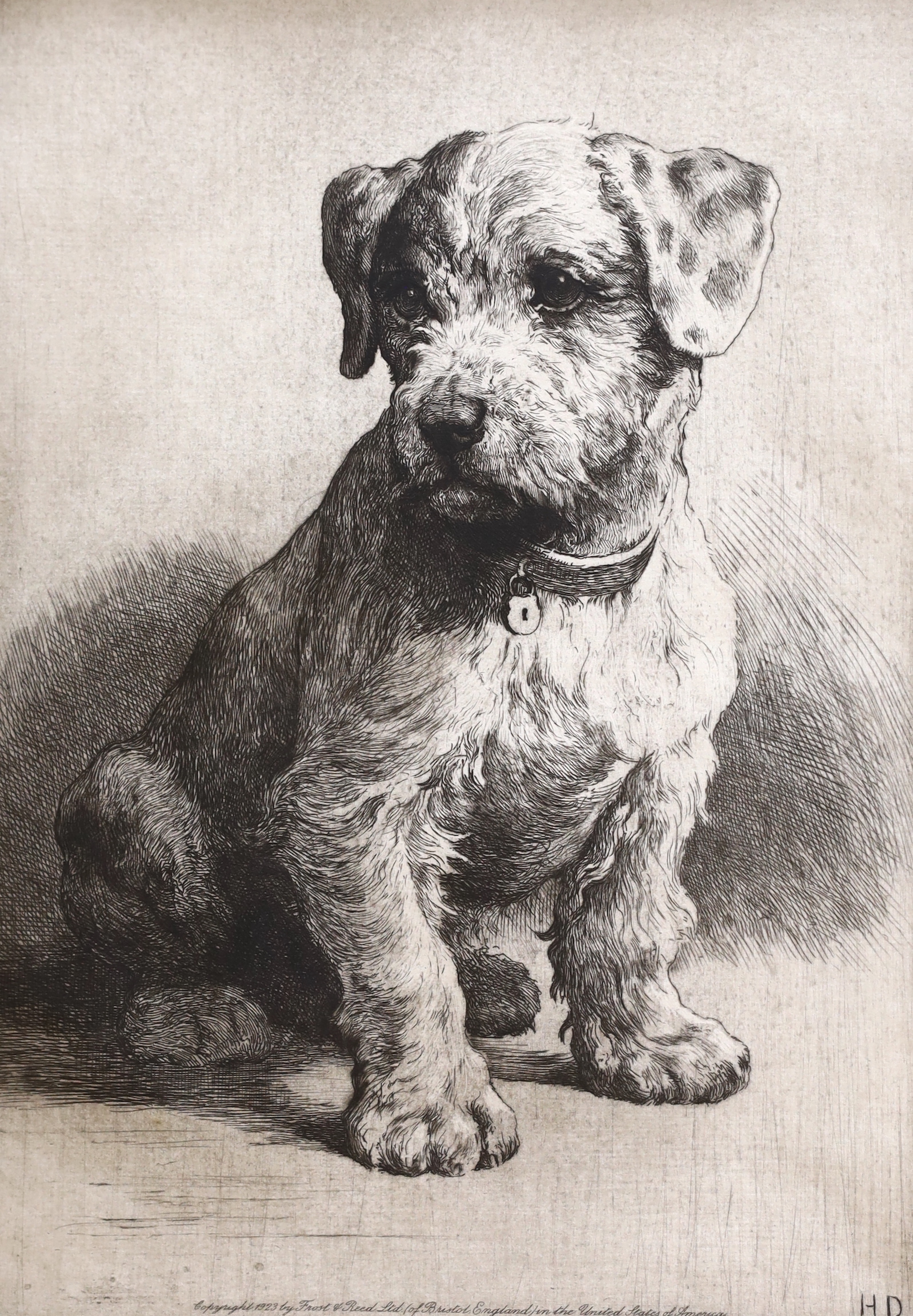 Herbert Dicksee (1862-1942), etching, 'A Sealyham Pup', signed in pencil, publ. 1923 by Frost & Reed Ltd, blindstamped, 30 x 22cm